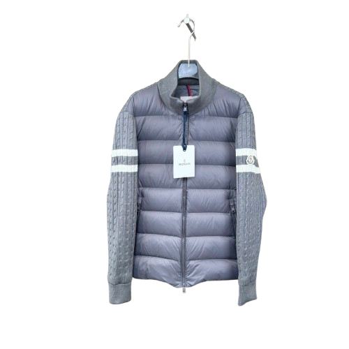 DOUDOUNE MONCLER À MANCHES TRICOTÉES GRIS - INNOVATION ALPINE