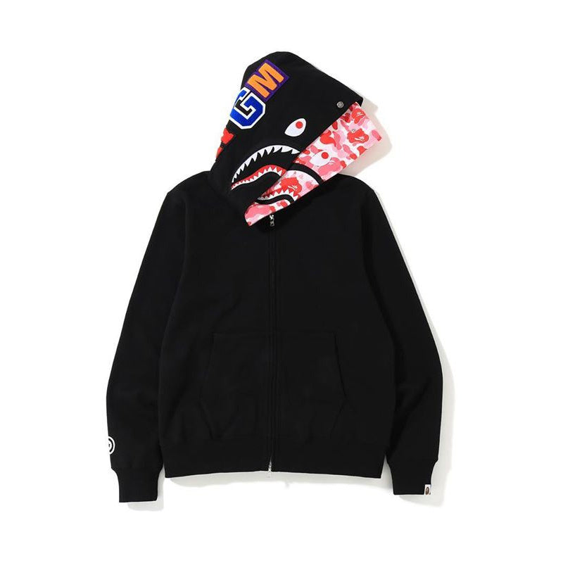 BAPE ABC Shark Full Zip Double Hoodie Noir/Rose