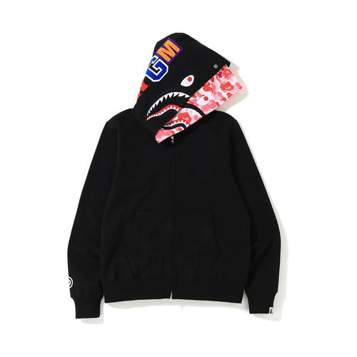 BAPE ABC Shark Full Zip Double Hoodie Noir/Rose
