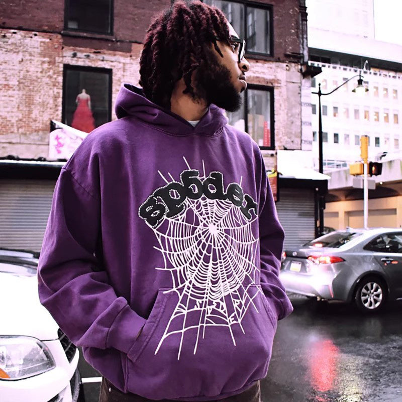 HOODIE SP5DER WEB - Violet | L'Élégance Urbaine
