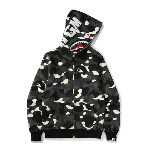 CAMO SHARK FULL ZIP HOODIE - BAPE®