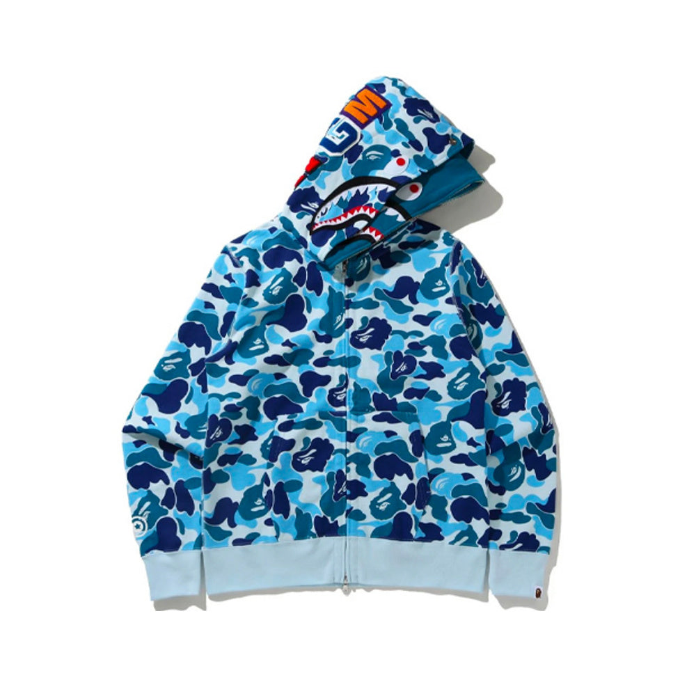 BAPE Big ABC Camouflage Shark Wide Full Zip Double Sweat à capuche