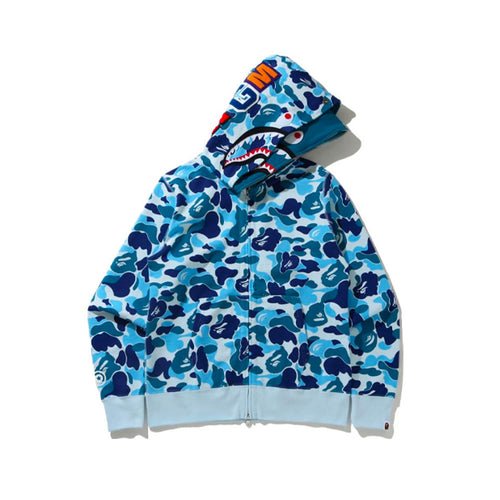 BAPE Big ABC Camouflage Shark Wide Full Zip Double Sweat à capuche