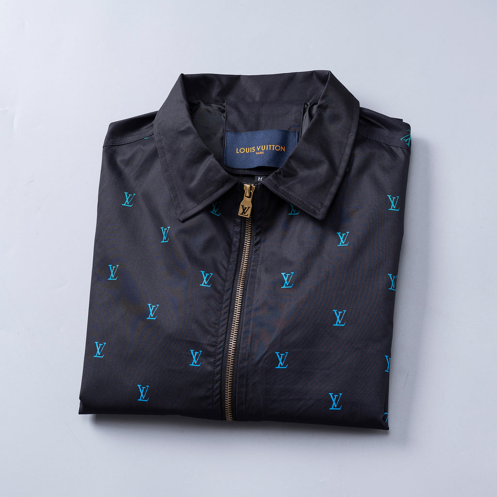 BLOUSON SPORTSWEAR BRODÉ LV BLASON GRADIENT EN DENIM
