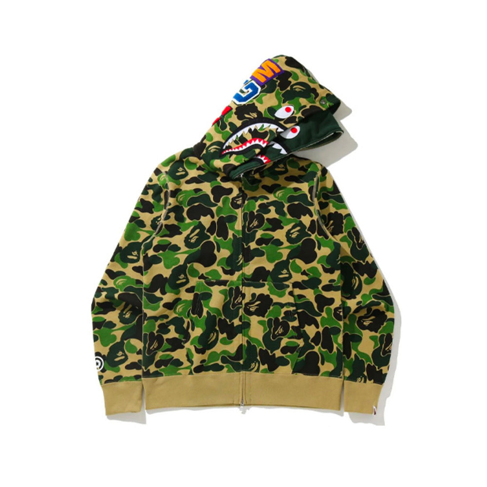 BAPE Big ABC Camouflage Shark Wide Full Zip Double Sweat à capuche