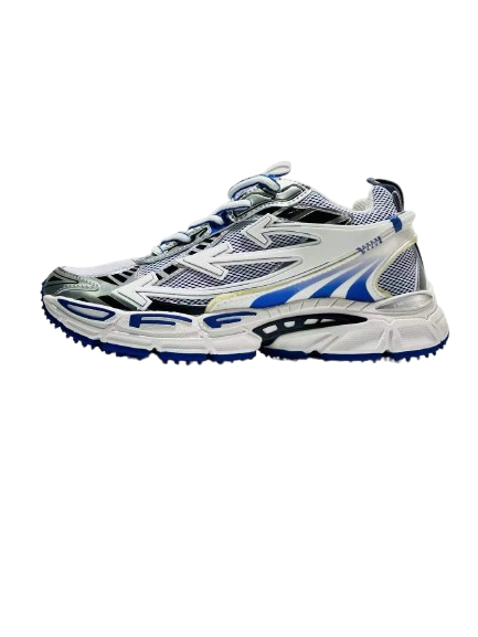 Off-White "Running Style" – Silver / Blue