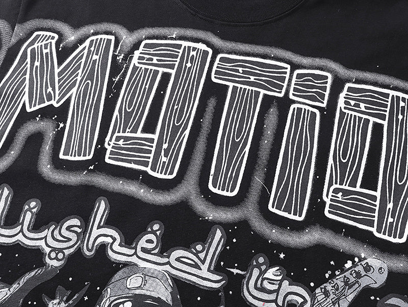 T-SHIRT MANCHES LONGUES MIXED EMOTION "CREAM ART CLUB" | L'Élégance Introspective