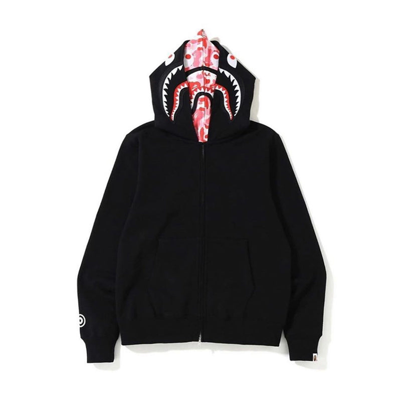 BAPE ABC Shark Full Zip Double Hoodie Noir/Rose