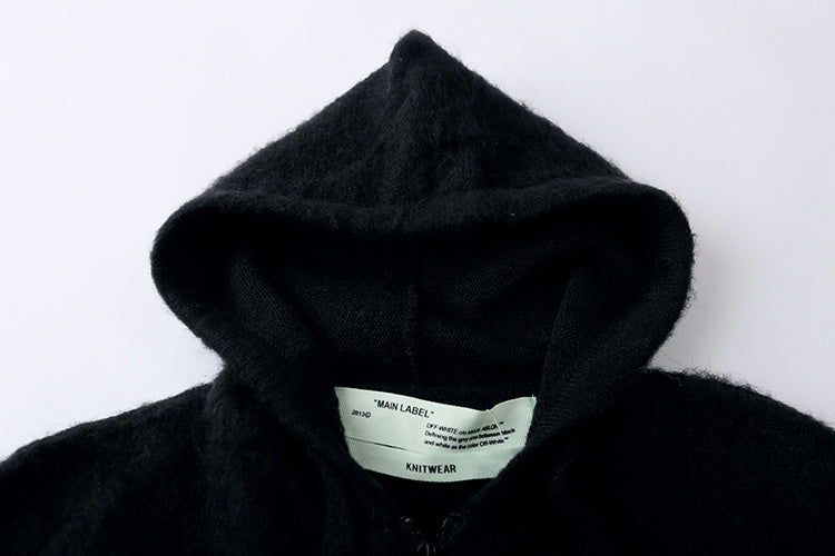 SWEAT À FERMETURE ÉCLAIR OFF-WHITE CAPUCHE | L'Icone Urbaine