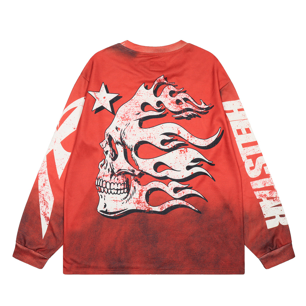 T-SHIRT HELLSTAR MANCHES LONGUES ROUGE | La Flamme de la Rébellion