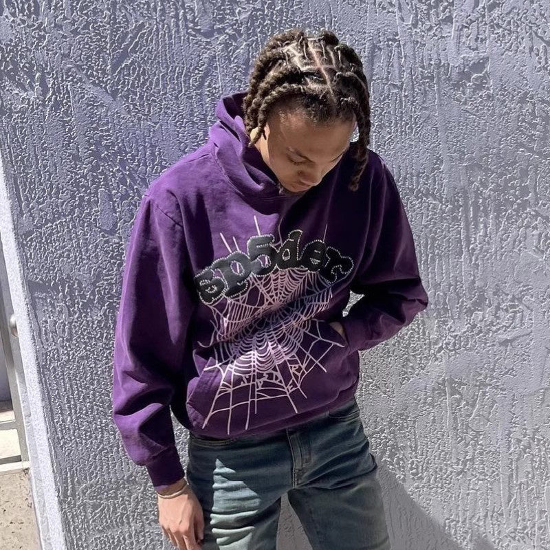 HOODIE SP5DER WEB - Violet | L'Élégance Urbaine
