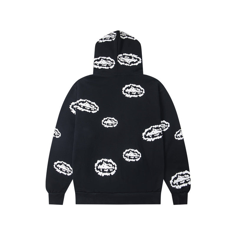 SWEAT À CAPUCHE ZIPPÉ DENIM TEARS x CORTEIZ "COTTON WREATH" NOIR | La Couronne du Peuple