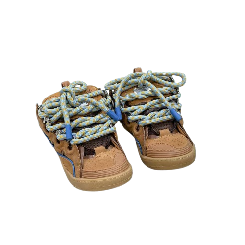 Lanvin Curb Sneakers – Édition Premium Marron & Bleu Clair