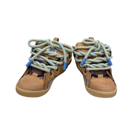 Lanvin Curb Sneakers – Édition Premium Marron & Bleu Clair