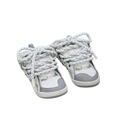 Lanvin Curb Sneakers - Édition Premium Blanc & Gris Clair