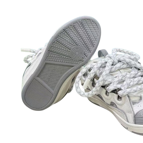 Lanvin Curb Sneakers - Édition Premium Blanc & Gris Clair