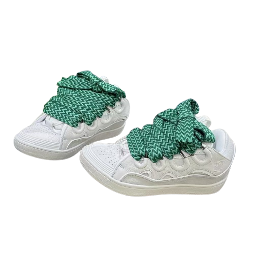Lanvin Curb Sneakers – Édition Premium Blanc & Vert