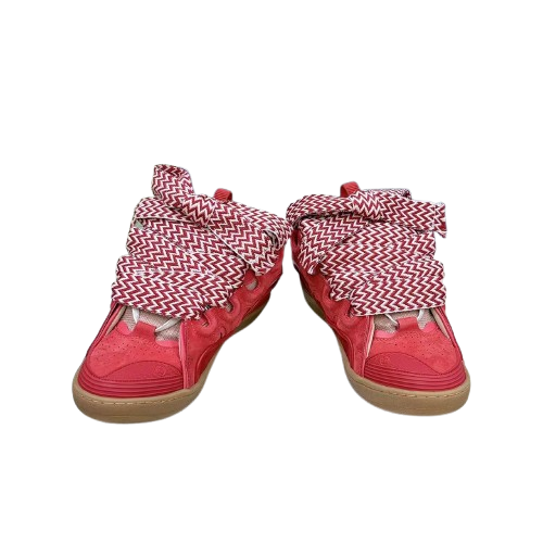 Lanvin Curb Sneakers – Édition Premium Rouge Bordeaux & Marron