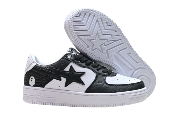 BAPE STA “Black & White Embossed Leather”