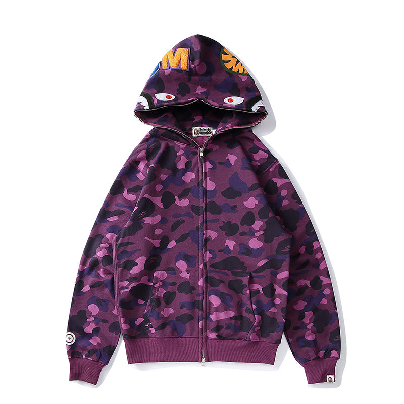 CAMO SHARK FULL ZIP HOODIE - BAPE®