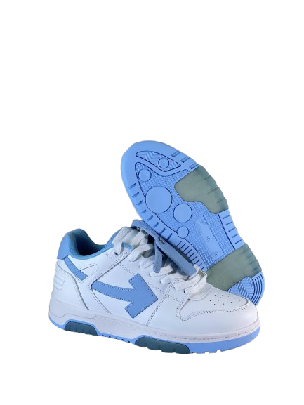 Off-White Out of Office – Ice Blue Heel View