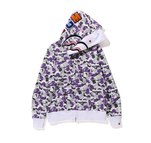Bape SOHO 19th Anniversary Store Camo Double Shark Hoodie