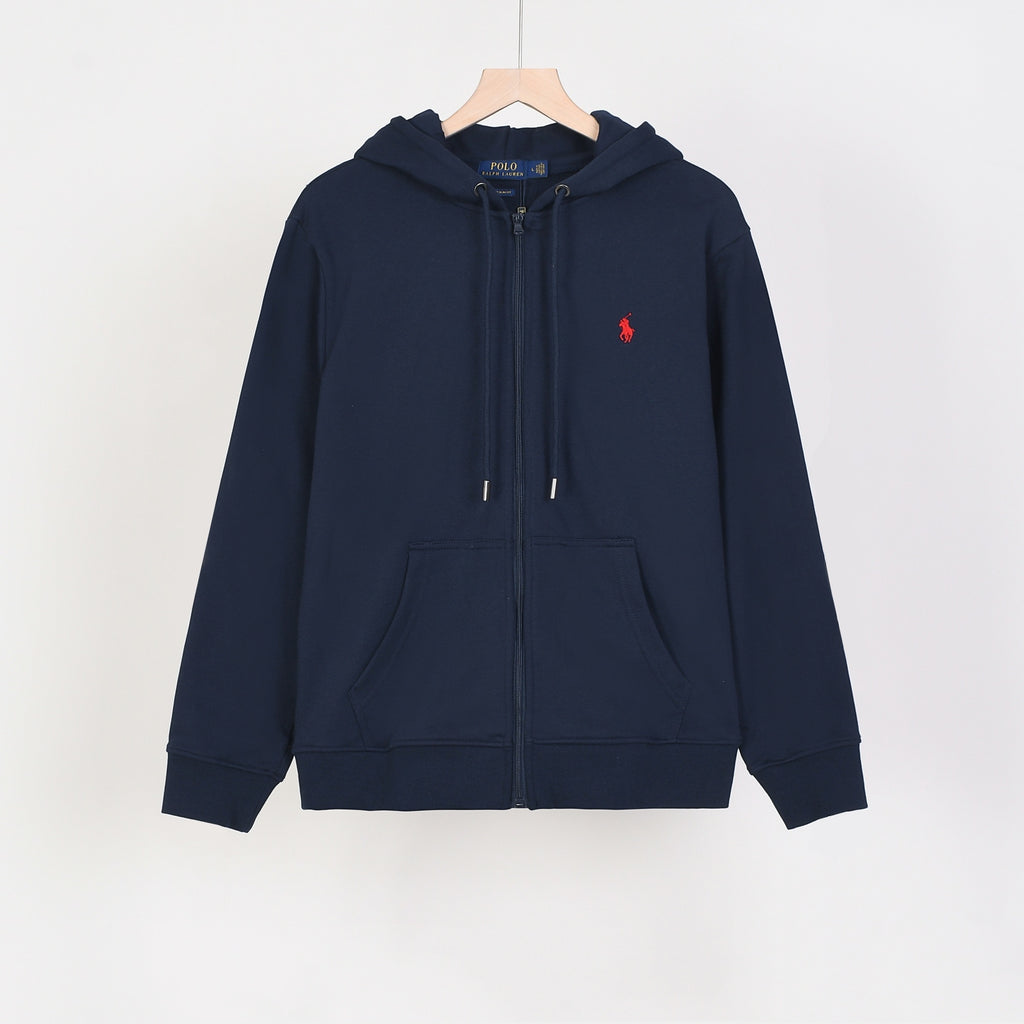 SWEAT ZIPPÉ POLO RALPH LAUREN SECONDE MAIN - BLEU FONCÉ | L'Élégance Durable