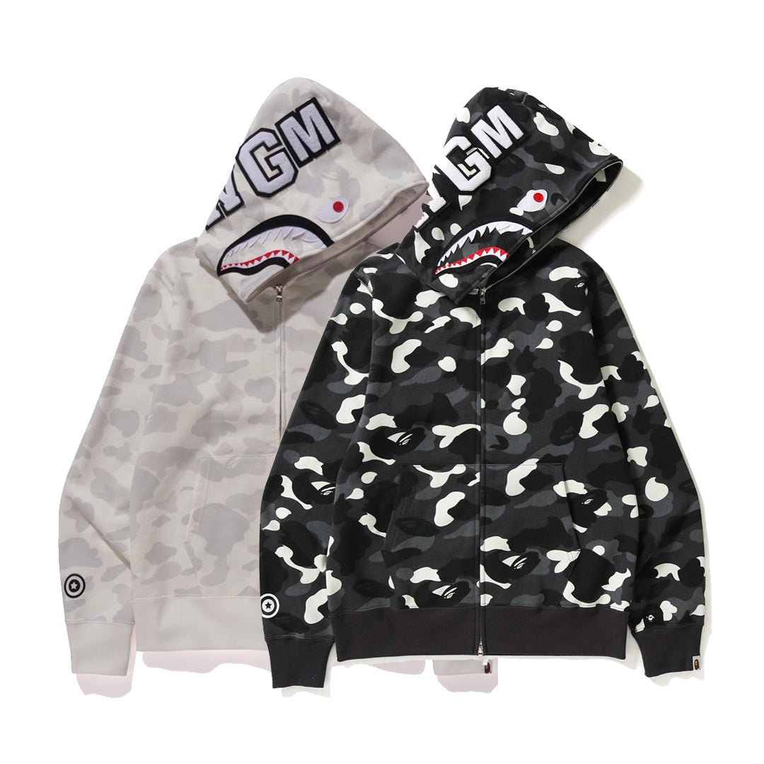 CAMO SHARK FULL ZIP HOODIE - BAPE®