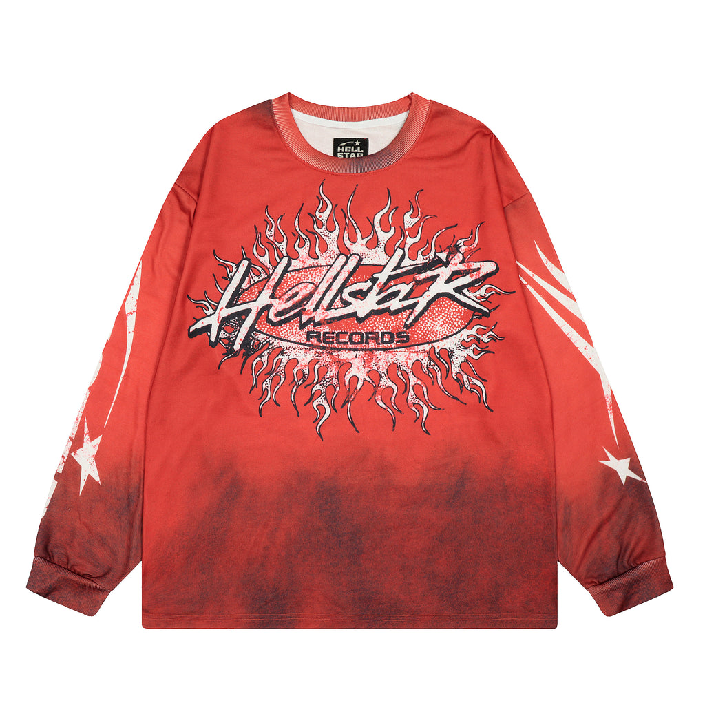 T-SHIRT HELLSTAR MANCHES LONGUES ROUGE | La Flamme de la Rébellion