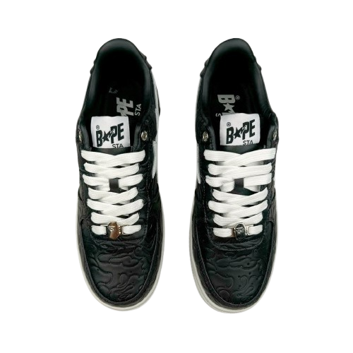 BAPE STA “Black Embossed Leather