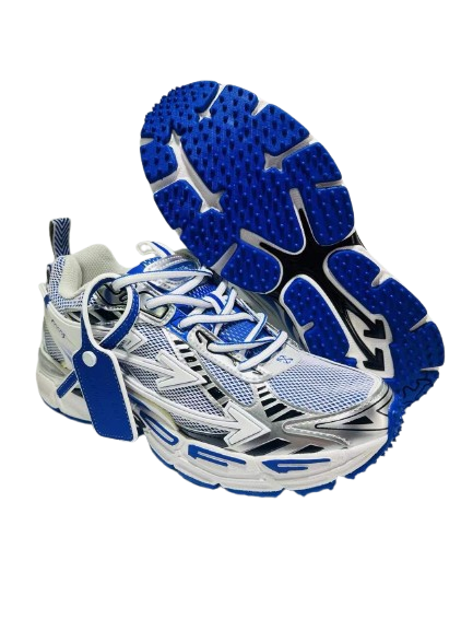 Off-White "Running Style" – Silver / Blue