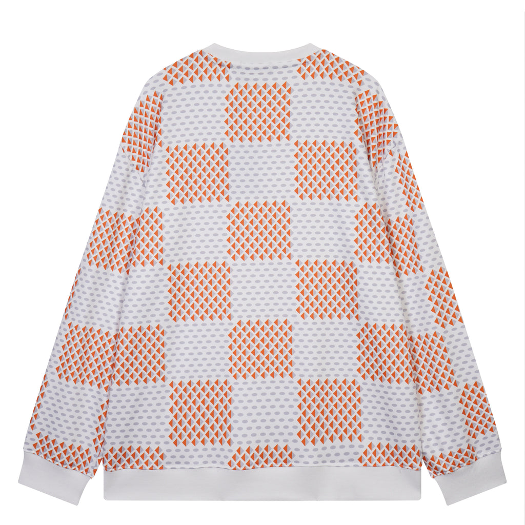 PULLOVER DAMIER JACQUARD COTON | L'Héritage Tissé
