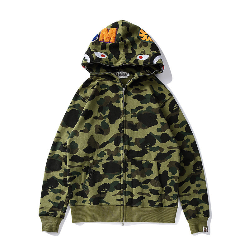 CAMO SHARK FULL ZIP HOODIE - BAPE®