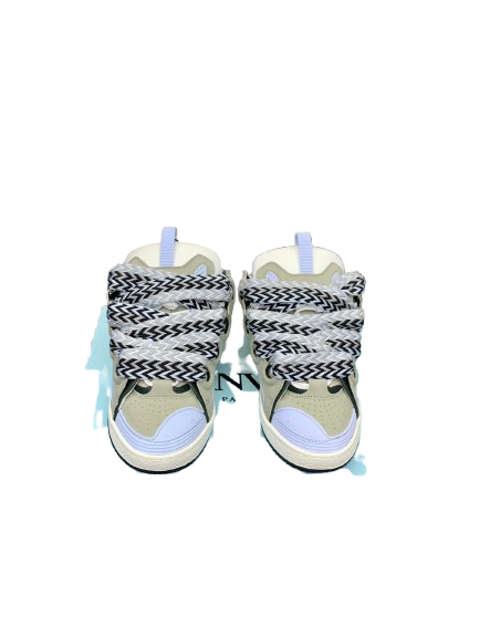 Lanvin Gourmette – Édition Cuir Gris & Bleu Clair