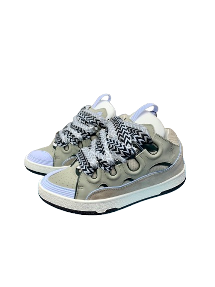 Lanvin Gourmette – Édition Cuir Gris & Bleu Clair